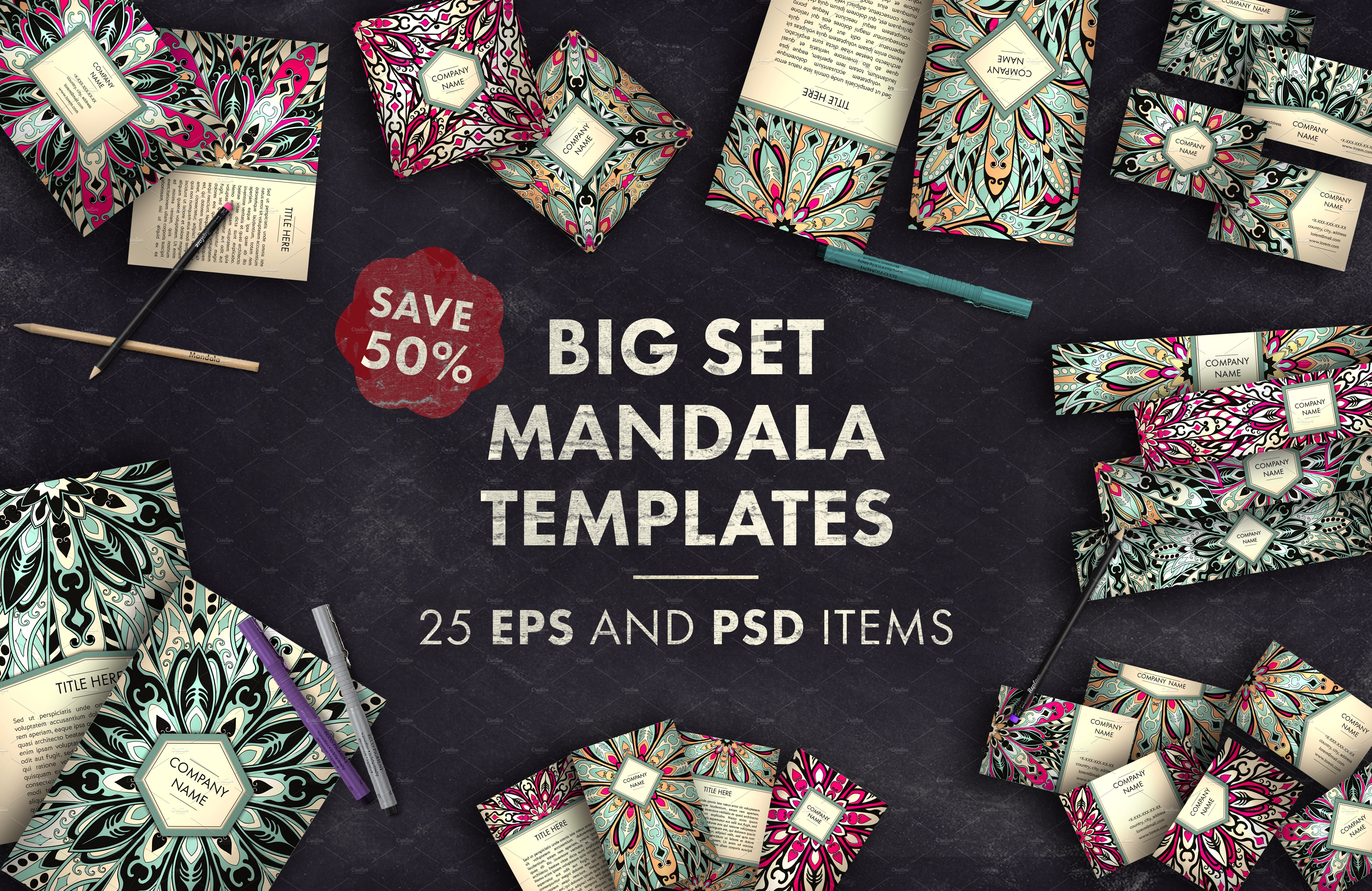 Big set mandala templates 02