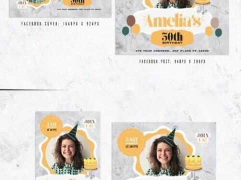 Birthday Invitation Social Media Pack