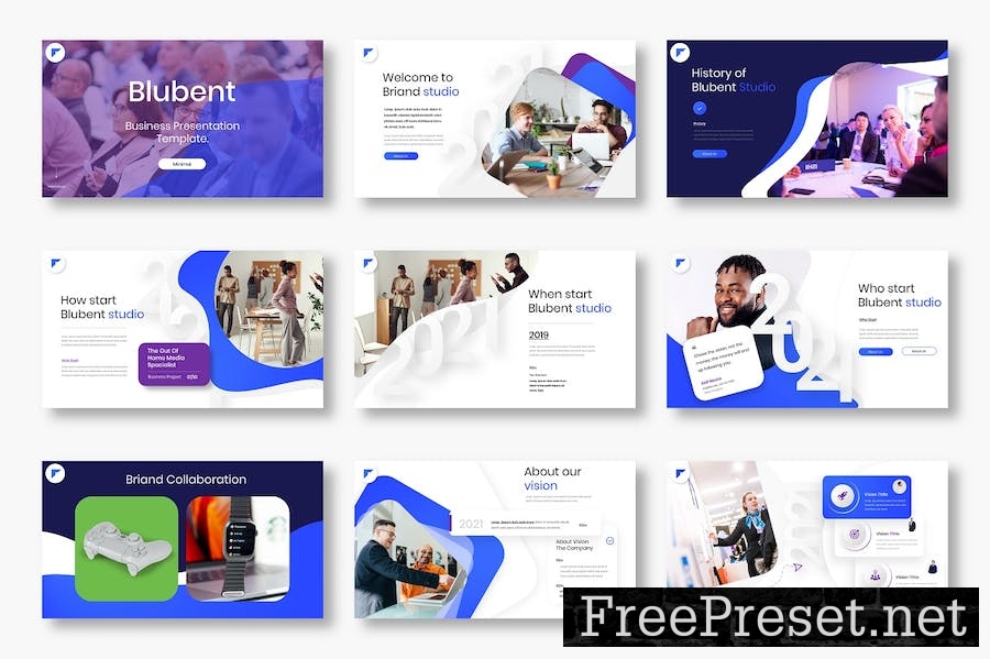 Blubent – Business PowerPoint Template T9D7ES5