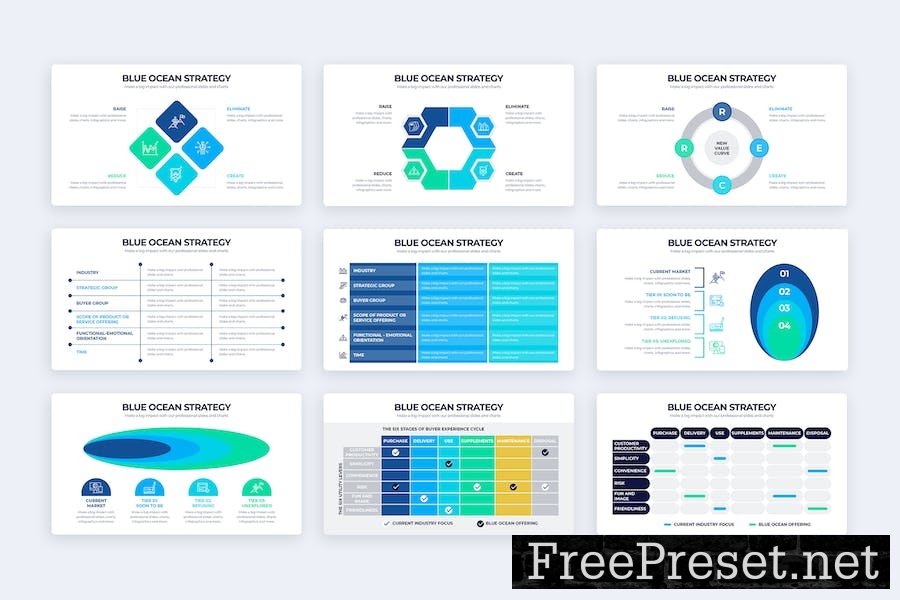 Blue Ocean Strategy Keynote Infographics R4FFJBH