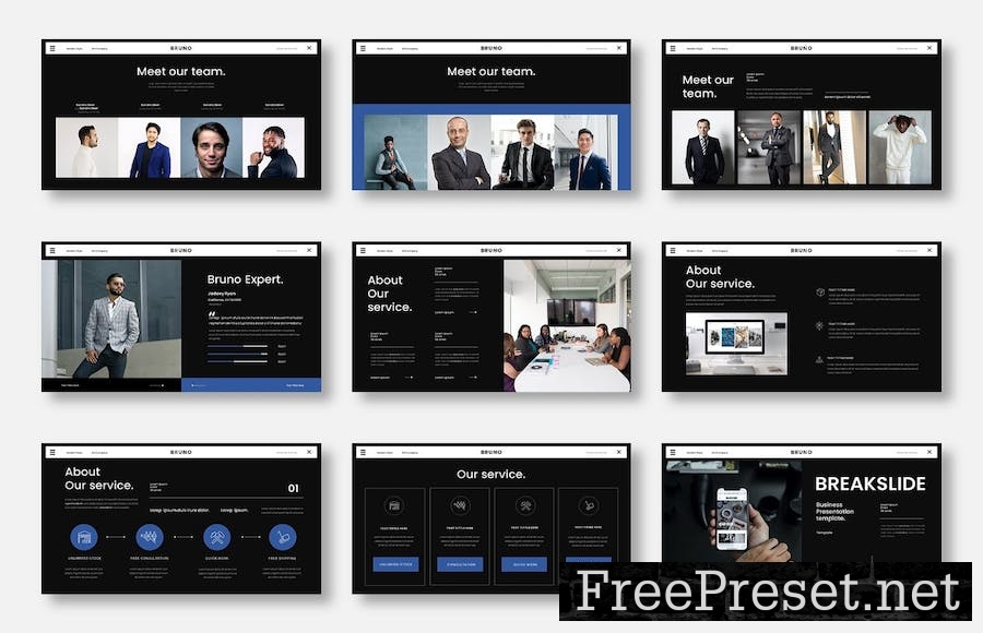 Bruno - Business Google Slide Template NADE744