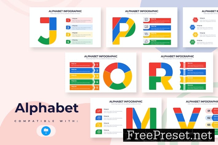 Business Alphabet Keynote Infographics X9H5R7V