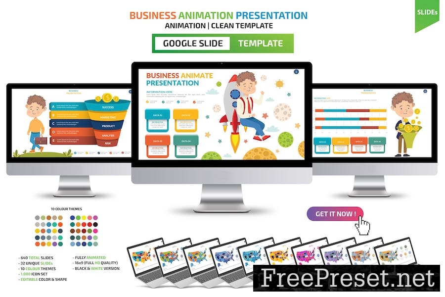 Business Animation Google Slides Template U3K43CP