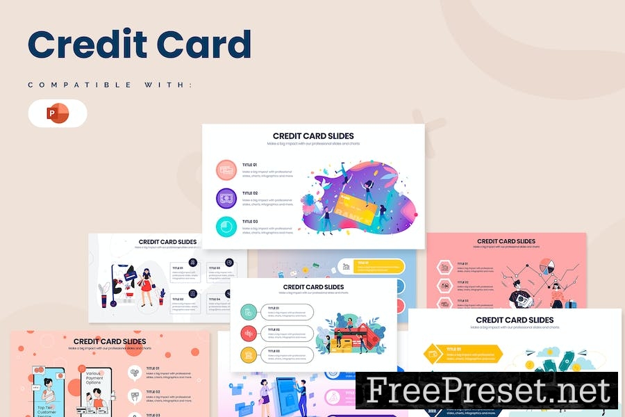 Business Credit Card PowerPoint Infographics TBWKLAR