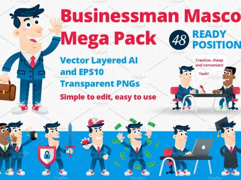 Business Man Mascot Mega Pack