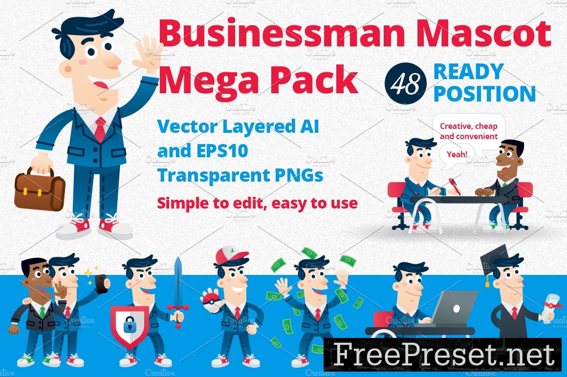 Business Man Mascot Mega Pack