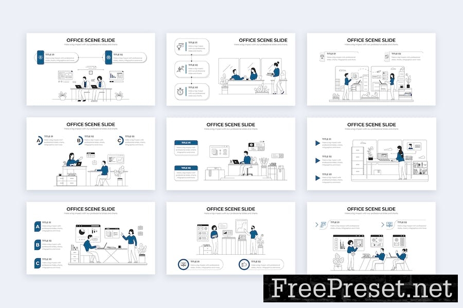 Business Office Scenes Keynote Infographics DDTB9ZN