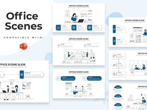 Business Office Scenes PowerPoint Infographics WHVSDX9