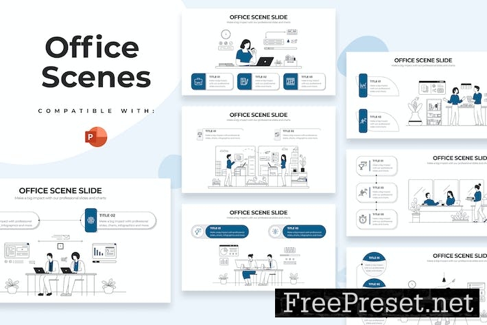 Business Office Scenes PowerPoint Infographics WHVSDX9