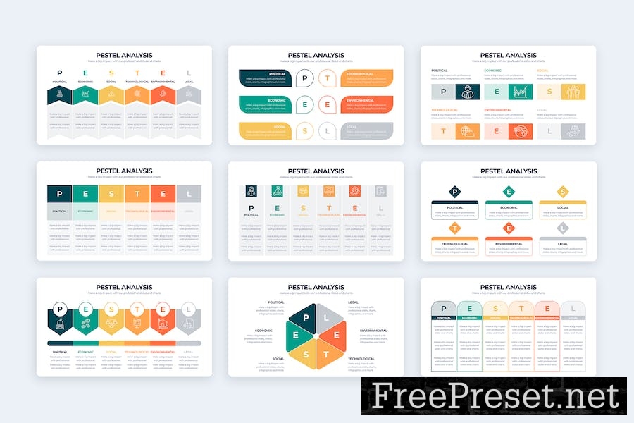 Business PESTEL Analysis Keynote Infographics U4EF5AB