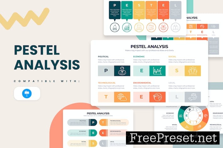 Business PESTEL Analysis Keynote Infographics U4EF5AB