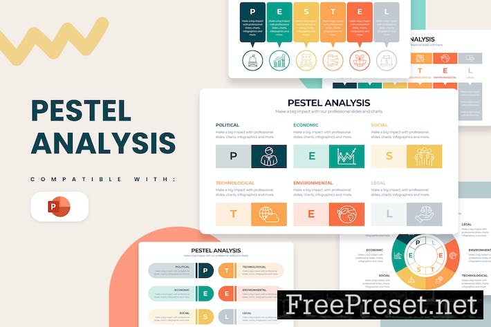 Business PESTEL Analysis PowerPoint Infographics BTQV9FK