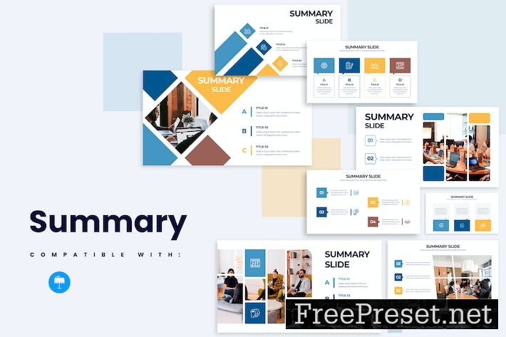 Business Summary Slides Keynote Infographics 5FT2J85