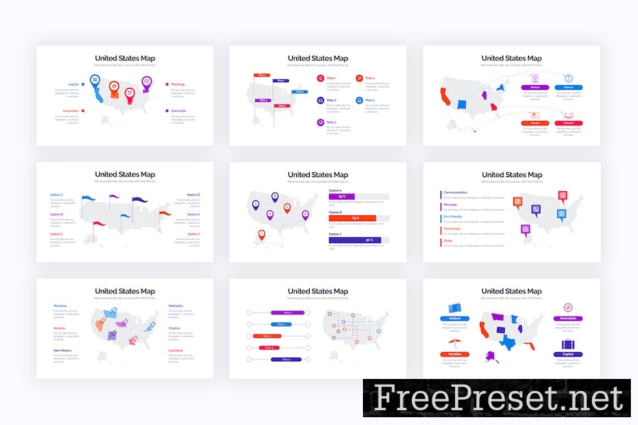 Business United States Map Keynote Infographics FHV87TM