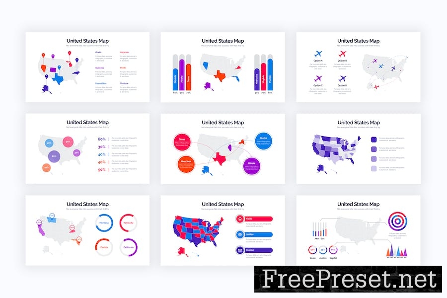 Business United States Map Keynote Infographics FHV87TM