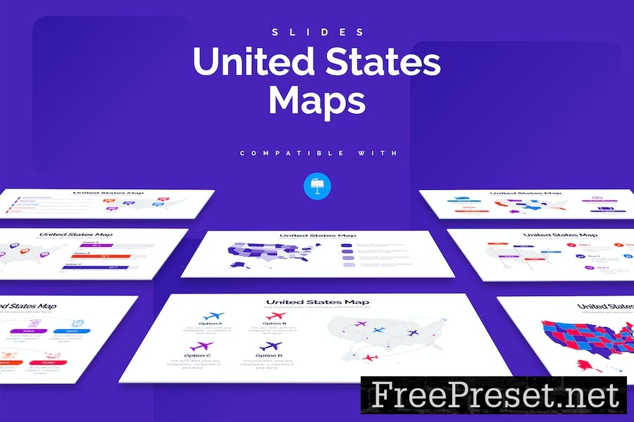 Business United States Map Keynote Infographics FHV87TM