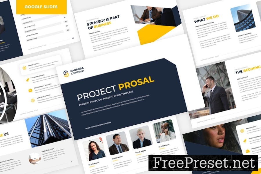 Canpora - Project Proposal Google Slides Template Q8PLF3X