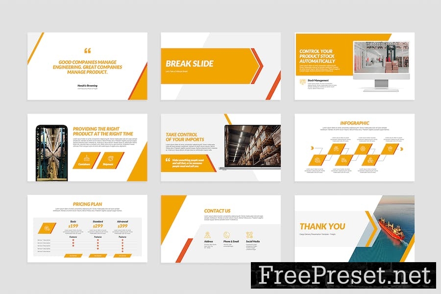 Cargo Delivery Slides Presentation Template GAJEQWR