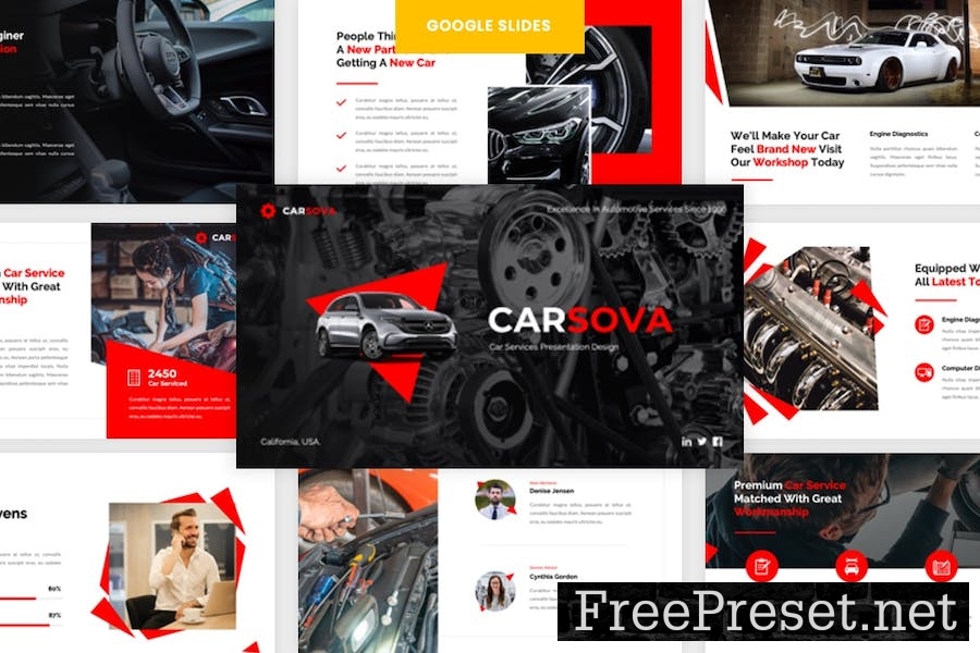 Carsova - Car Services Google Slides Template YTZJUBM