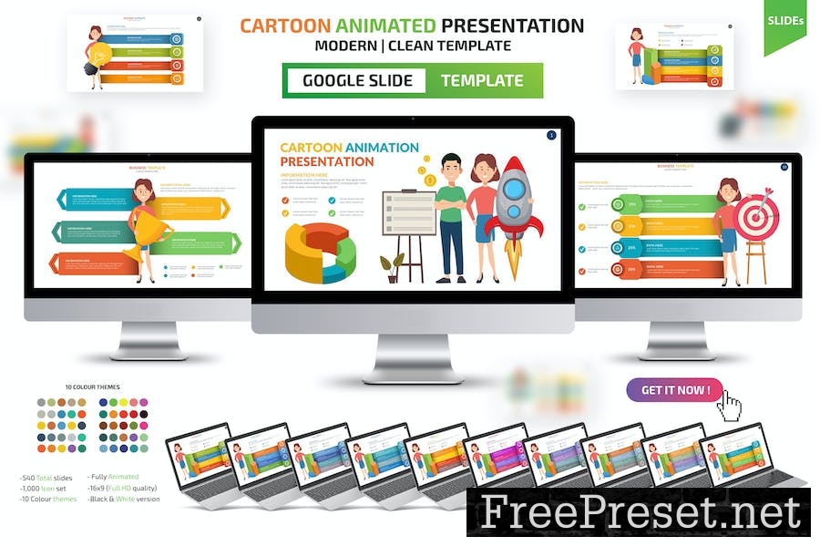 Cartoon Google Slides Presentation Templates RC8LF78