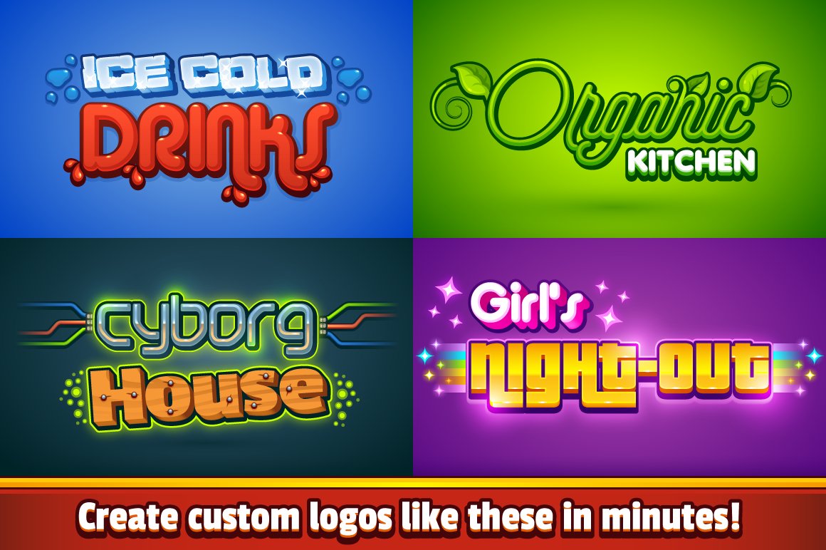 Cartoon Graphic Styles and Logo Kit