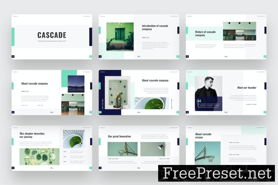 Cascade - Business Google Slides Template NLZ7HJB