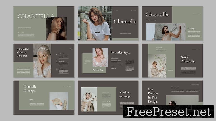 Chantella - Beautiful Google Slide Template W3EYHRB