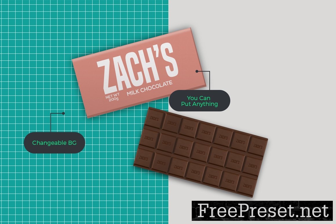 Chocolate Bar Paper Pack Mockup 4446570