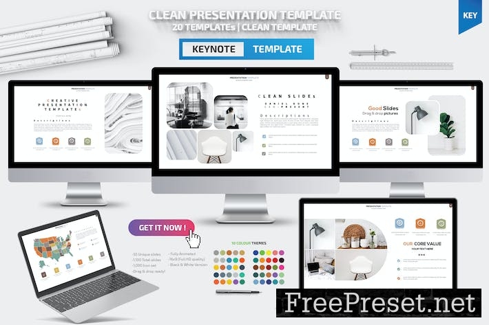 Clean Keynote Presentation Templates UQZF28D