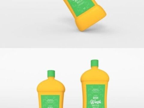 Cleaning Detergent Spray Bottle Mockup