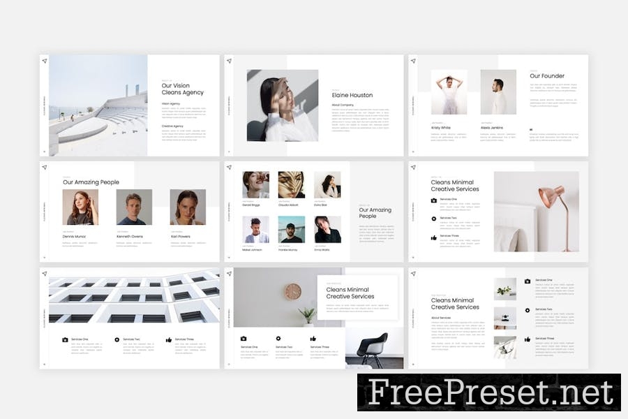 Cleans - Minimal Business Google Slides Template