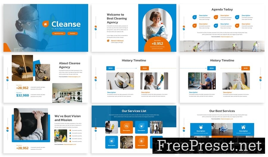 Cleanse - Cleaning Service Google Slide Template H3TDSWM