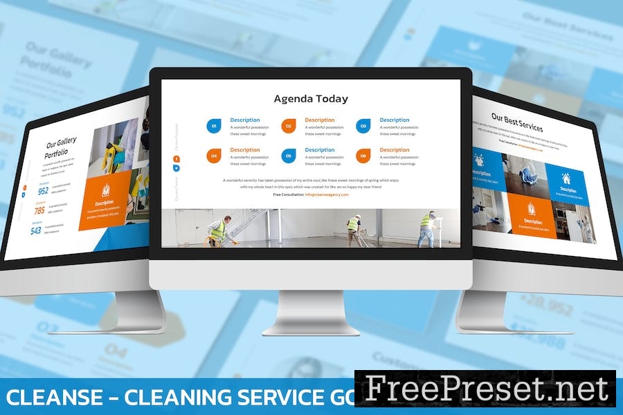 Cleanse - Cleaning Service Google Slide Template H3TDSWM