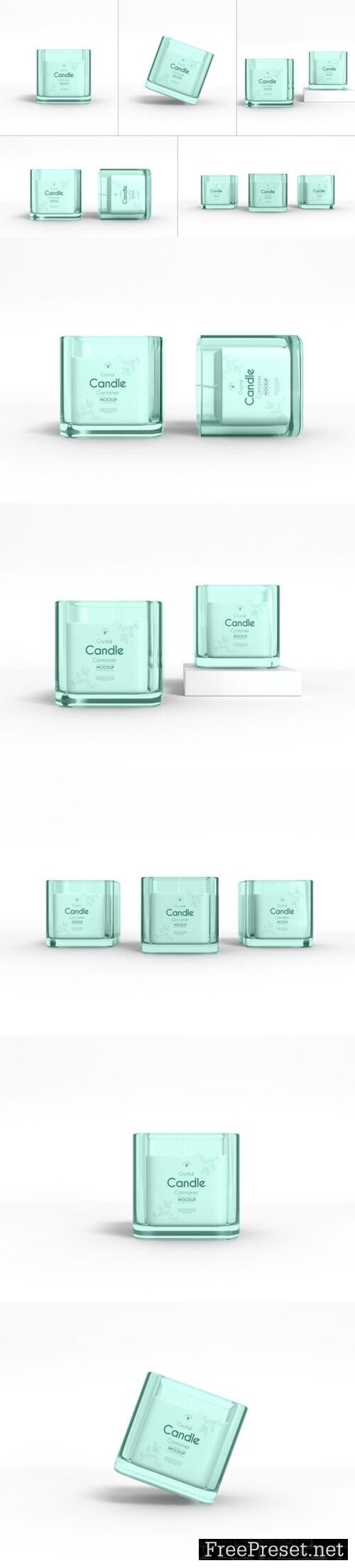 Clear Glass Scented Candle Mockup Set