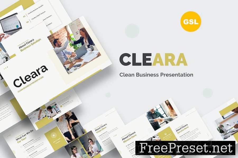 Cleara - Clean Buisness Presentation Google Slides SZ3YSRM