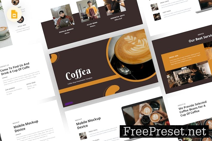 Coffea - Coffee Shop Google Slides Template VR5NE5B