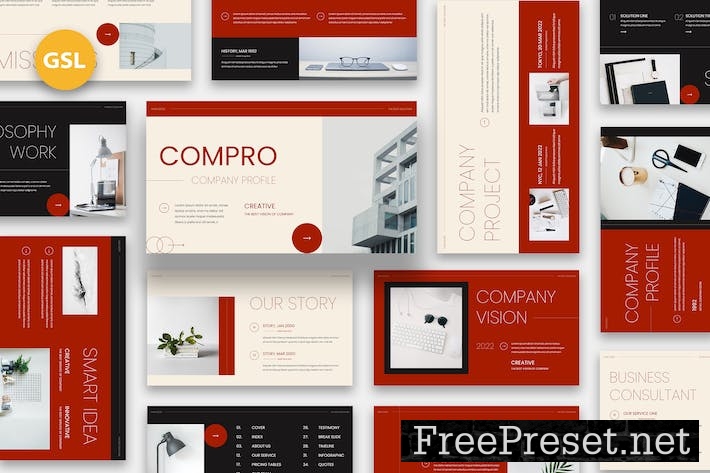 Compro - Company Profile Google Slides KQLXJ3W