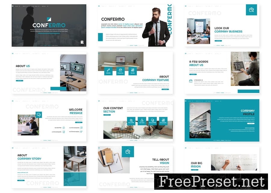 Confermo - Business Google Slides Template D36F5SS