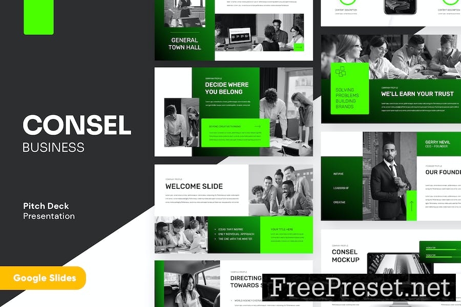 CONSEL - Business Pitch Deck Google Slides 5DLSLQW