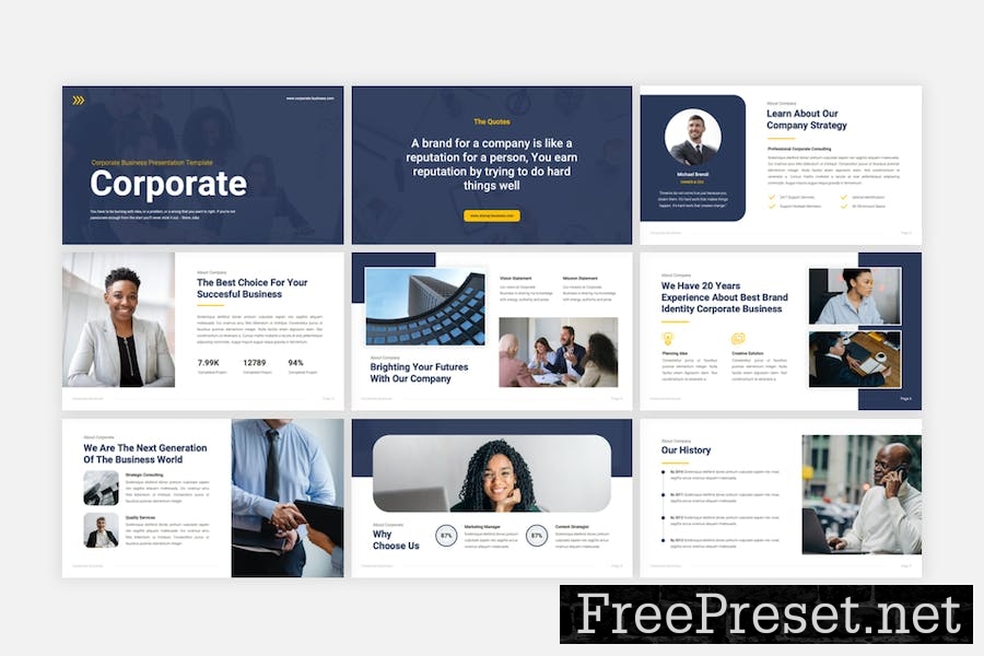 Corporate - Business Google Slides Template BFZX987