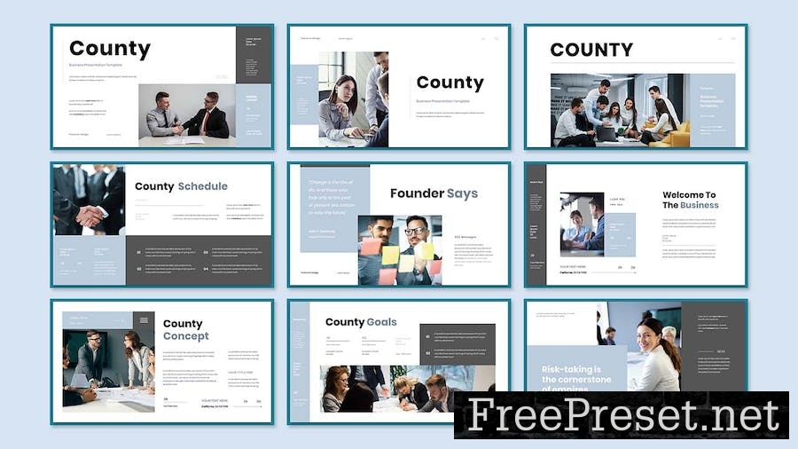 County - Business Presentation Google Slide KXBFRLP