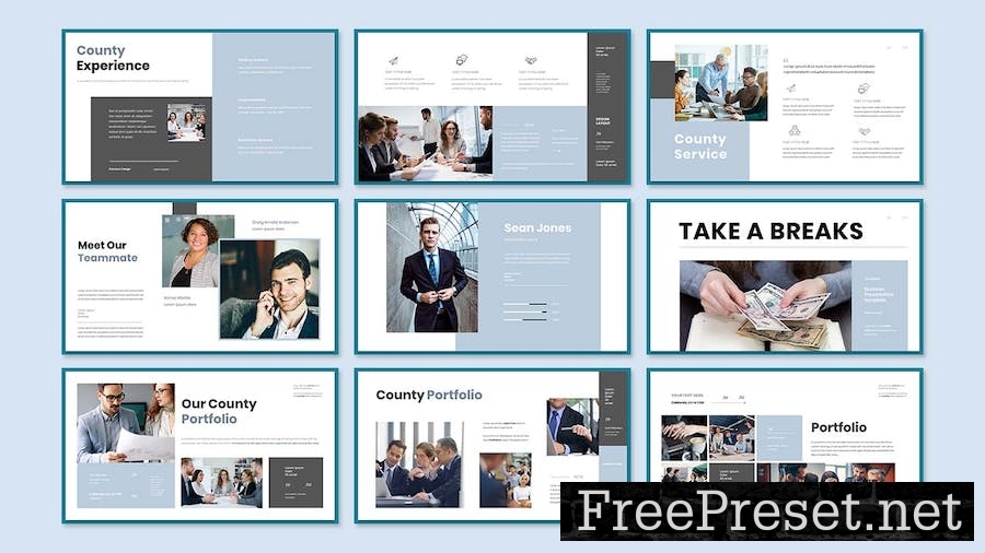 County Business Presentation Google Slide Template 4XSET3V