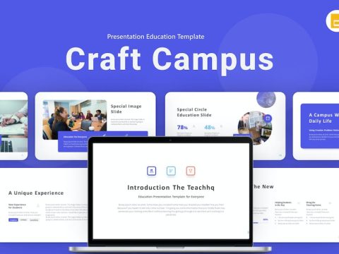 Craft Campus Blue Modern Education Google Slides PPDMAPK