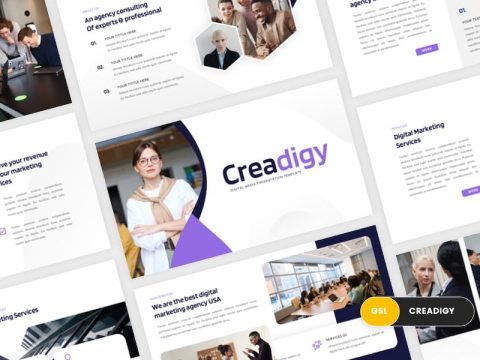 Creadigy - Digital Agency Google Slides Template HQRV6AP