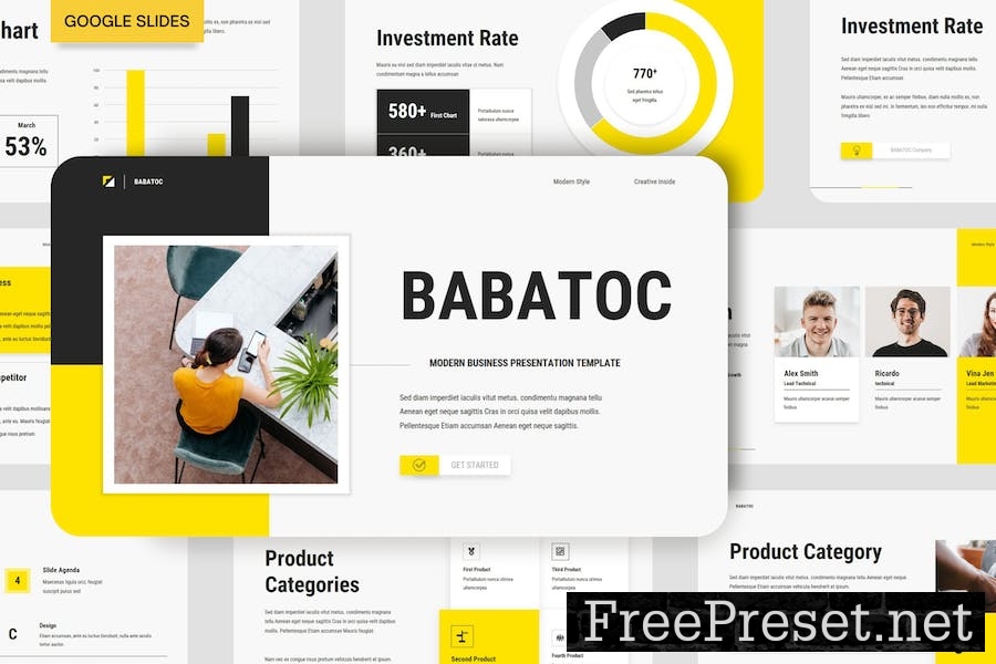 Creative Black Yellow Business Company Profile GSL 6Z2ZCLK