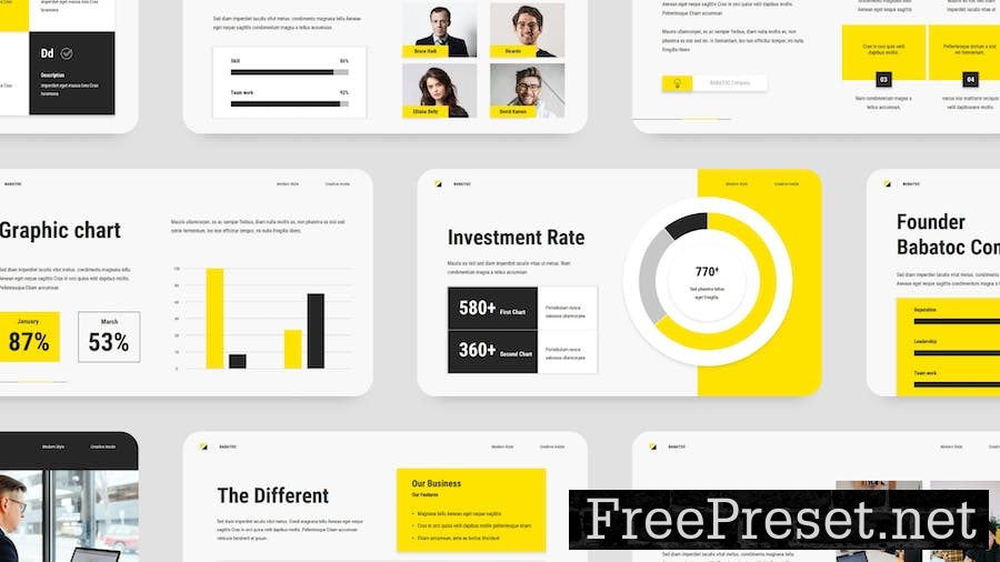 Creative Black Yellow Business Company Profile GSL 6Z2ZCLK