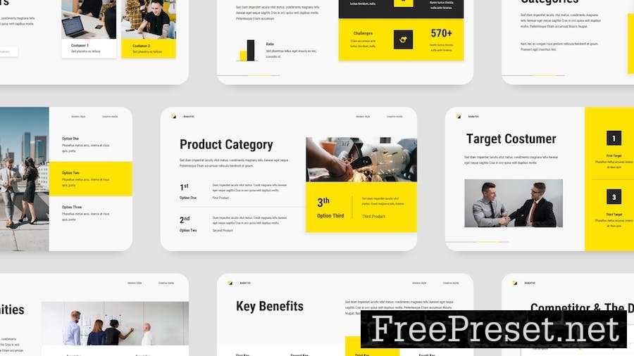 Creative Black Yellow Business Company Profile GSL 6Z2ZCLK