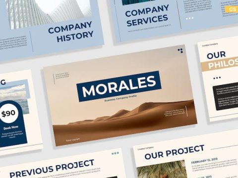 Creative Brown Blue Company Profile 009 M5FBDEN