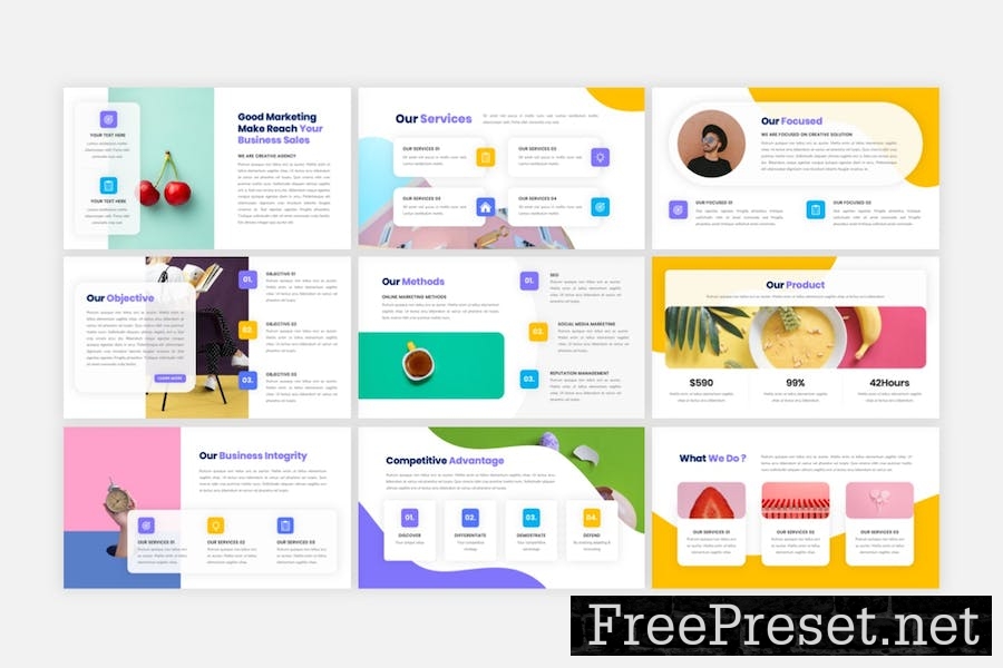 Creative Digital Agency Google Slides Template 4W5NSSV