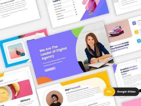 Creative Digital Agency Google Slides Template 4W5NSSV